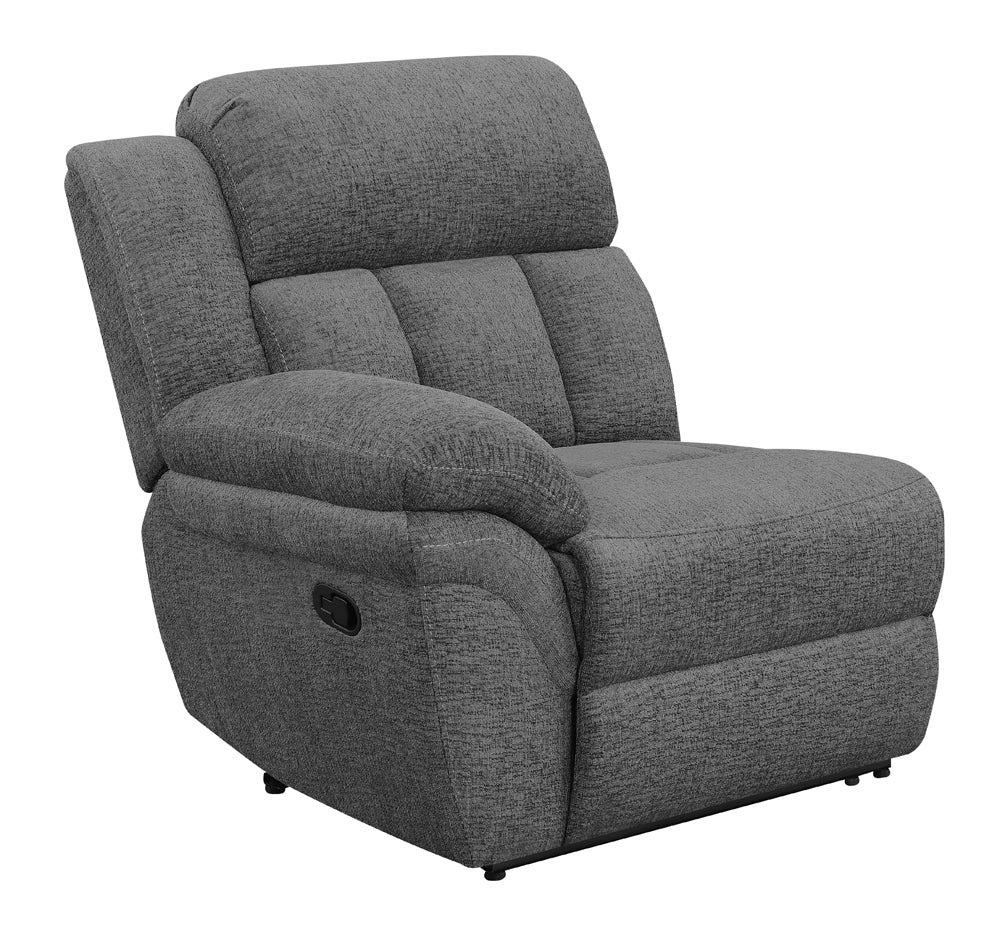 Bahrain Upholstered LAF Recliner in Charcoal