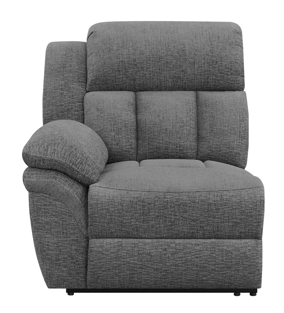 Bahrain Upholstered LAF Recliner in Charcoal