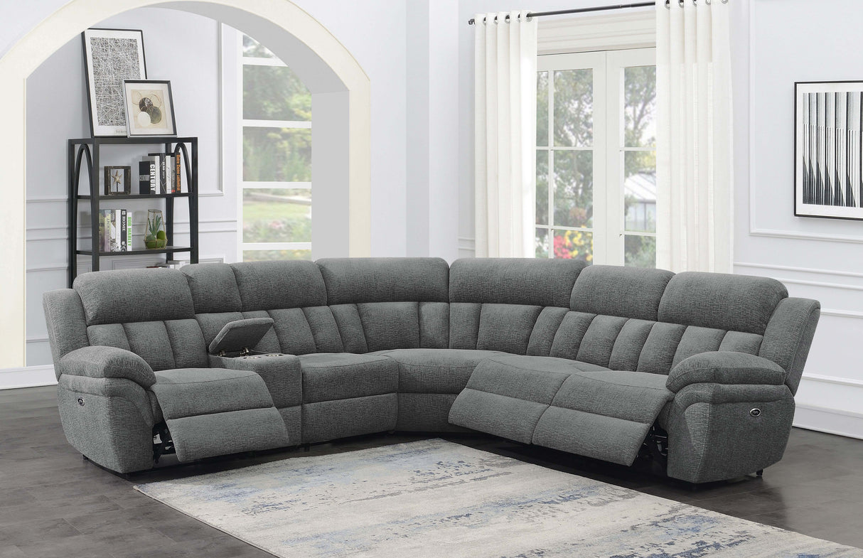 Bahrain 6-Piece Power Reclining Sectional Charcoal