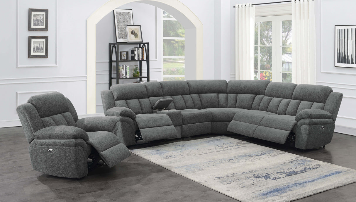 Bahrain 6-Piece Power Reclining Sectional Charcoal