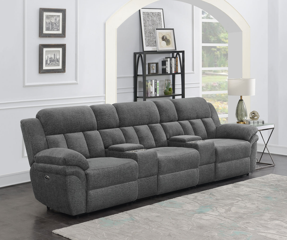 Bahrain 5-Piece Power Home Theater Seating Charcoal