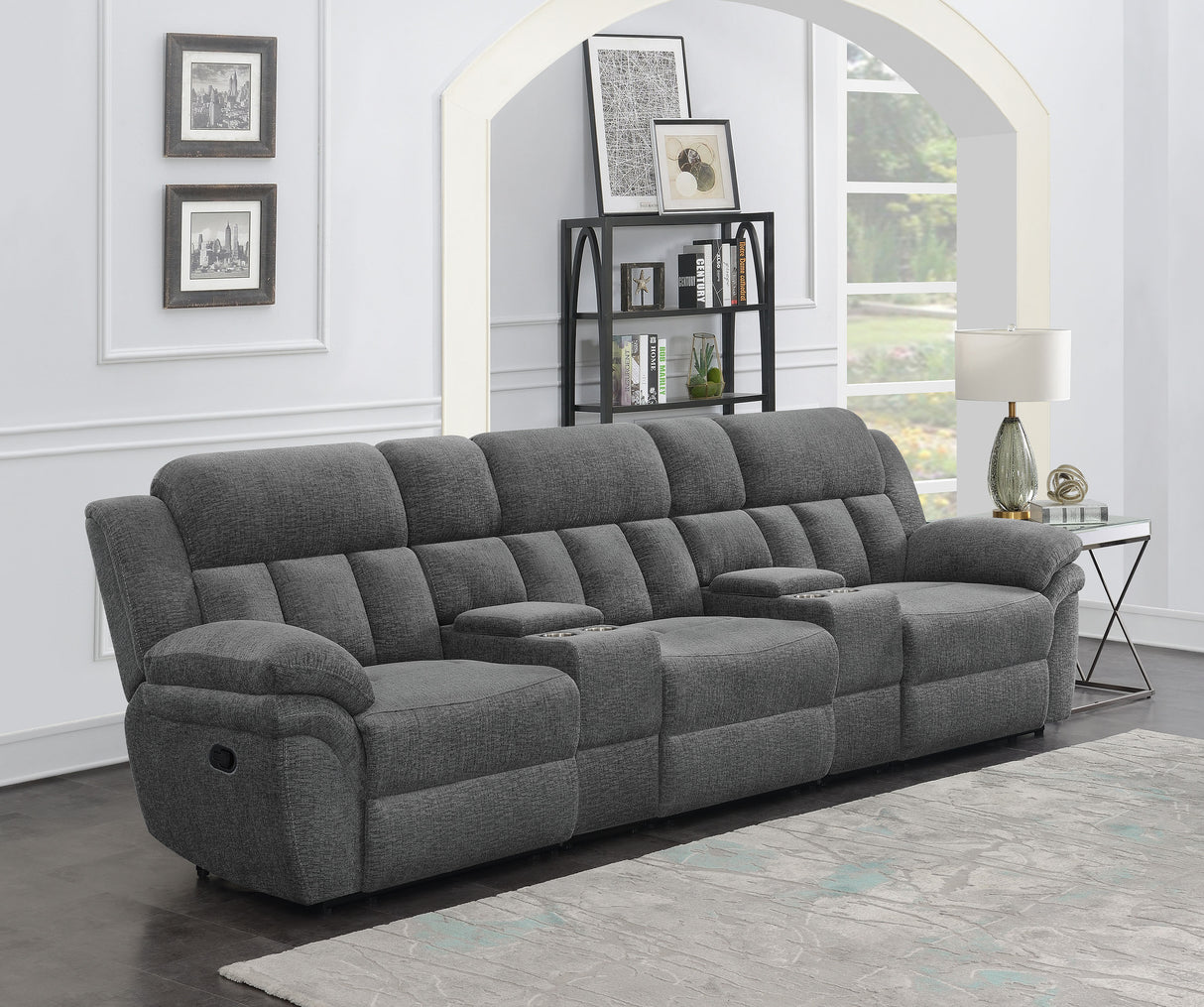 Bahrain 5-Piece Upholstered Home Theater Seating Charcoal