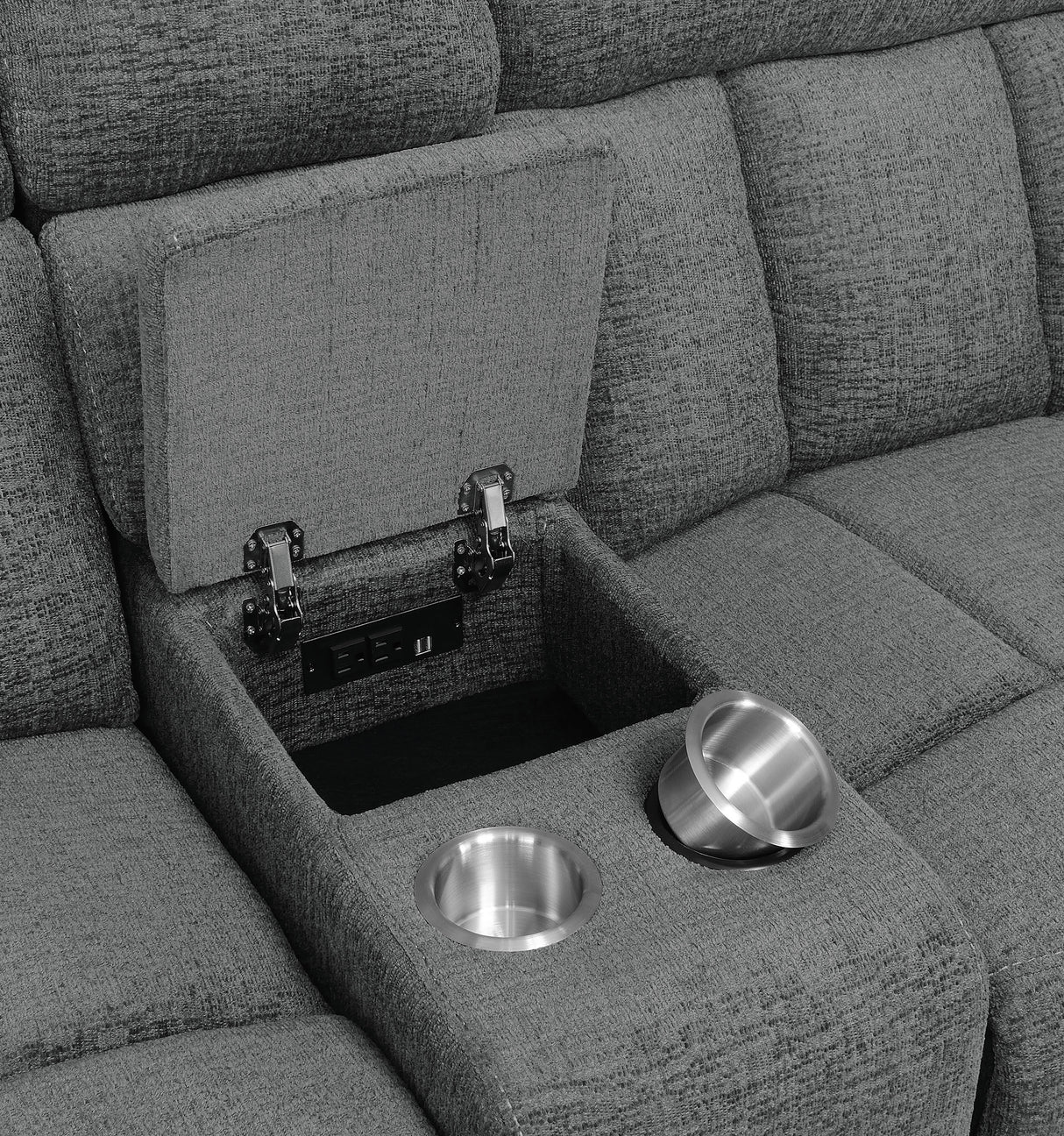 Bahrain 5-Piece Upholstered Home Theater Seating Charcoal