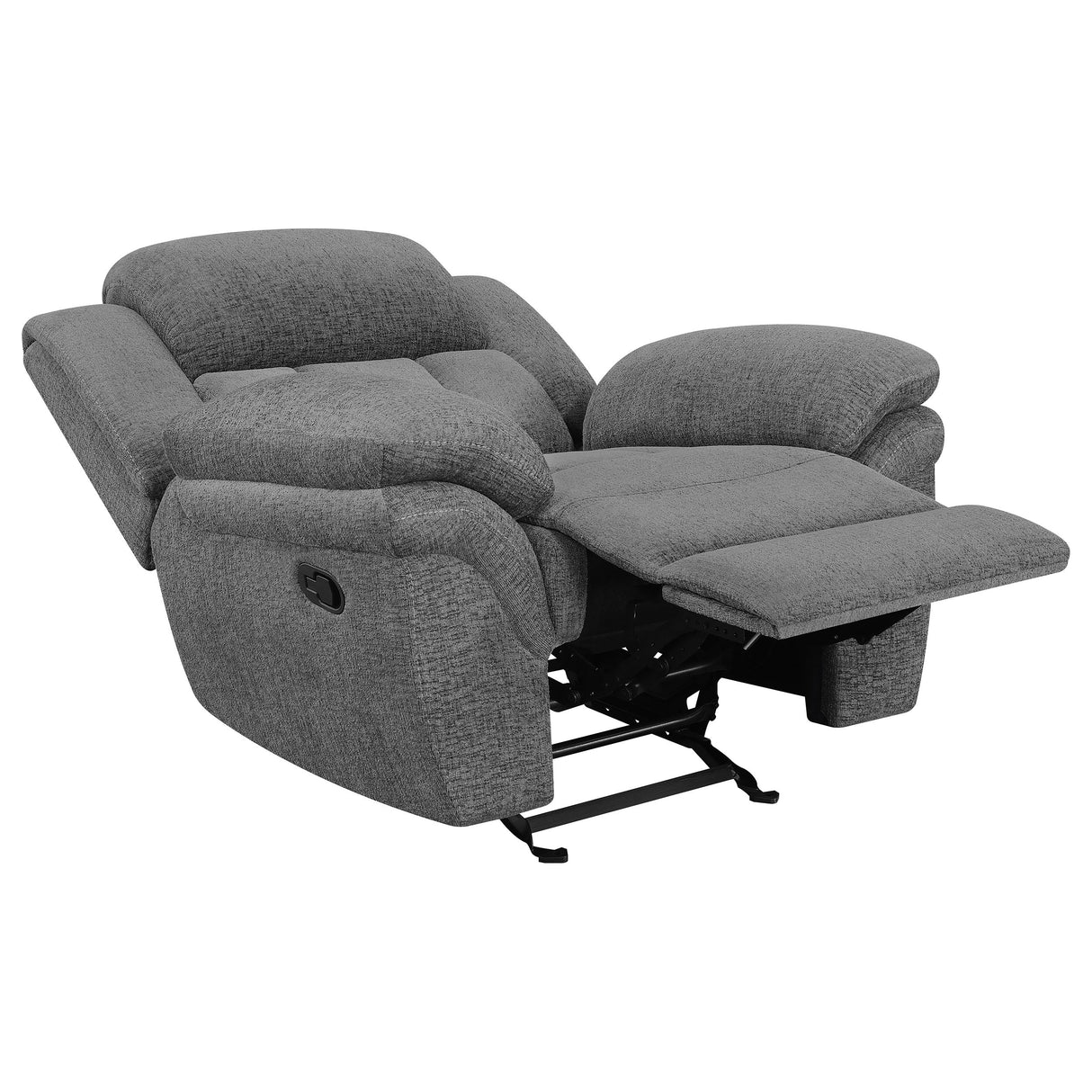 Bahrain Upholstered Glider Recliner - Charcoal