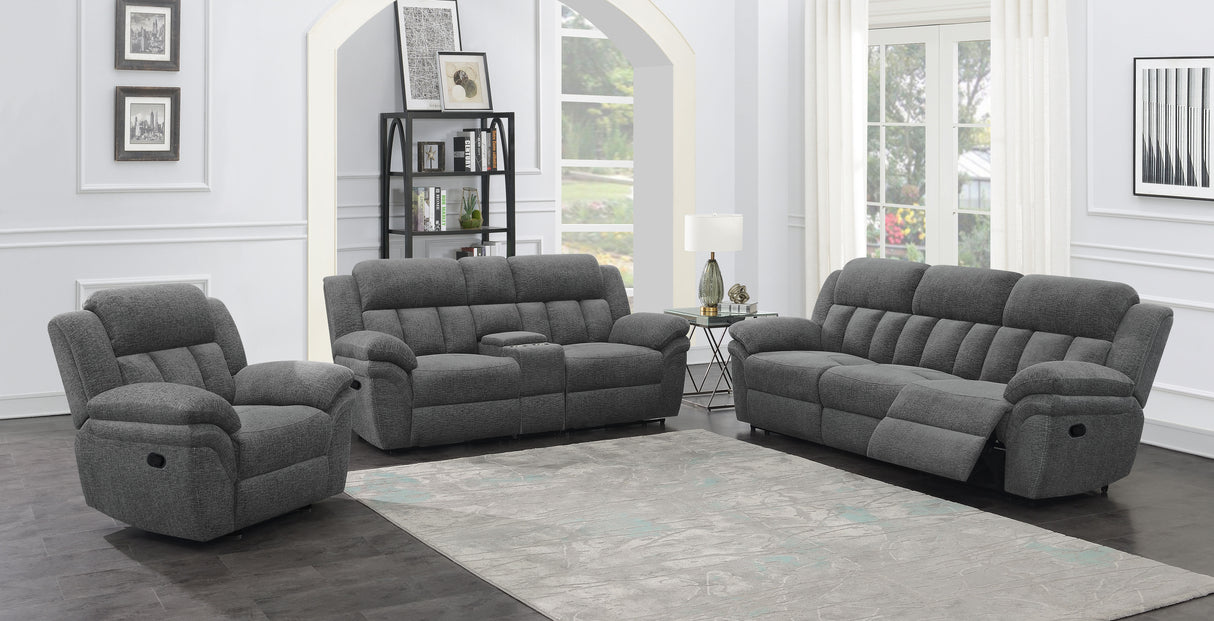 Bahrain Upholstered Glider Recliner - Charcoal