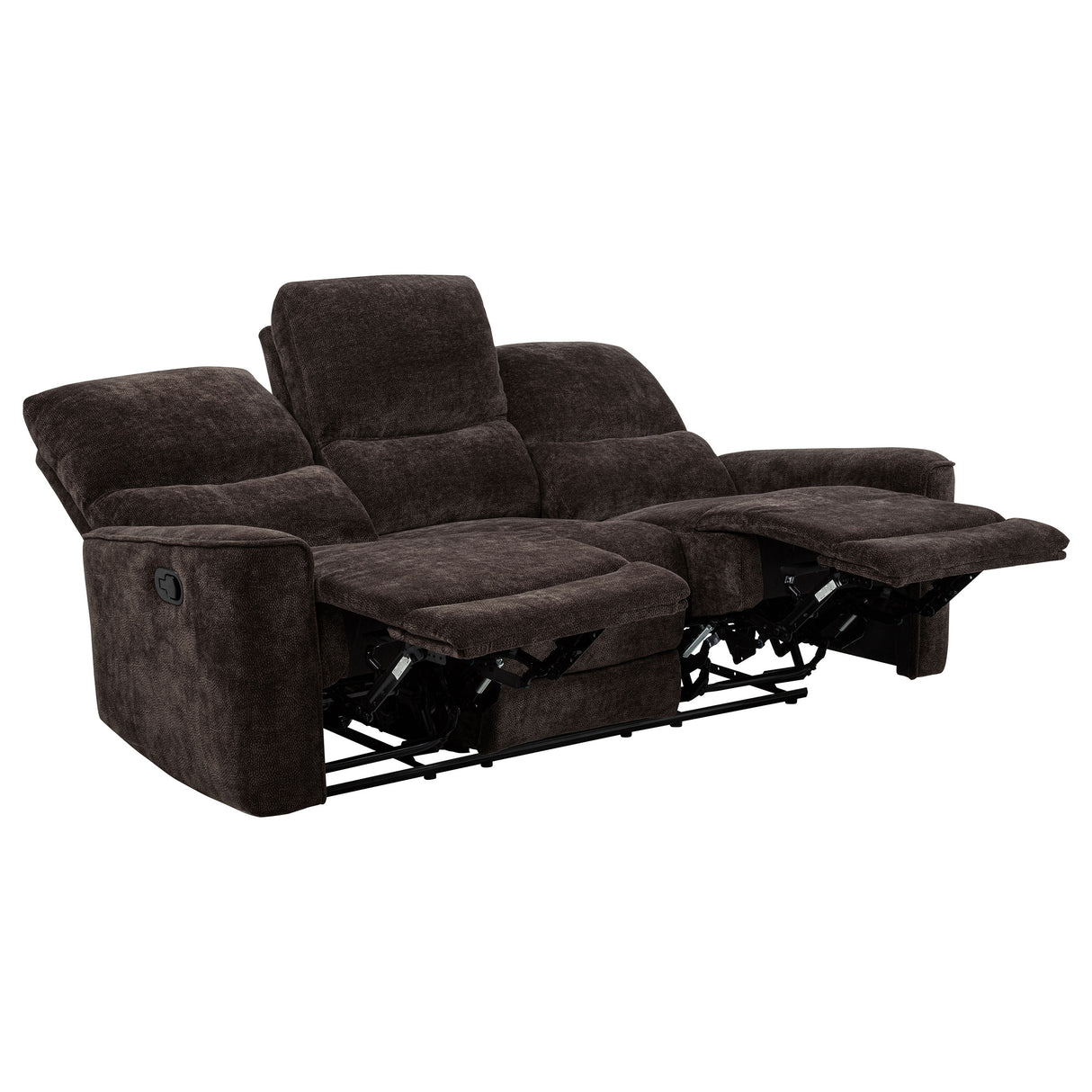 Navarro 2-Piece Upholstered Reclining Sofa Set, Dark Brown