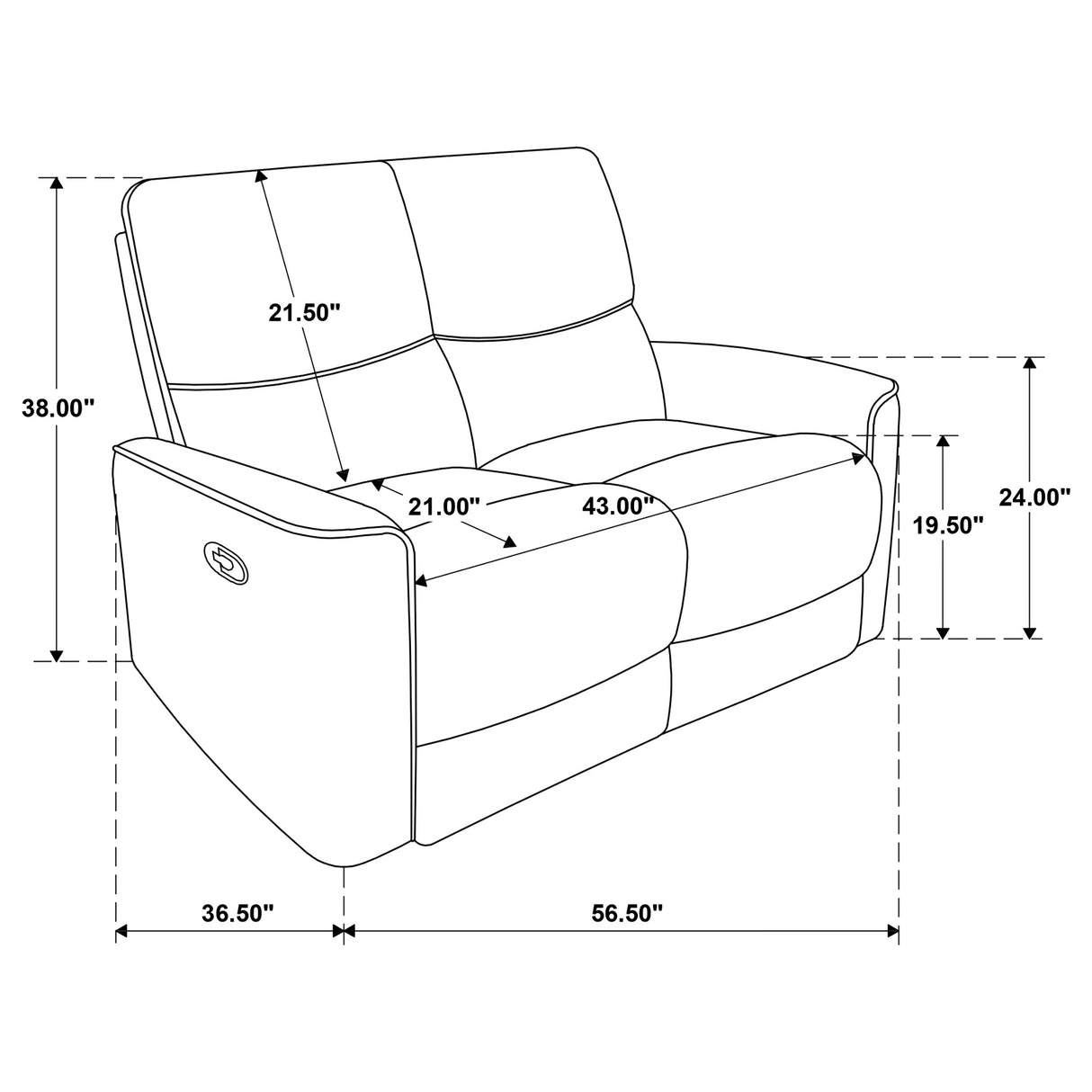 Navarro 2-Piece Upholstered Reclining Sofa Set, Dark Brown