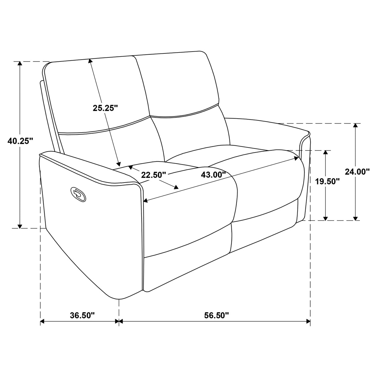 Navarro Chenille Upholstered Reclining Loveseat Dark Brown