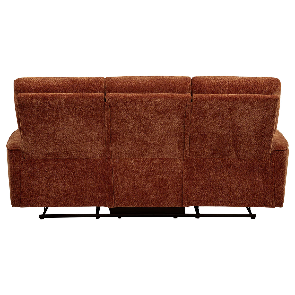 Navarro Chenille Upholstered Reclining Sofa, Burnt Orange