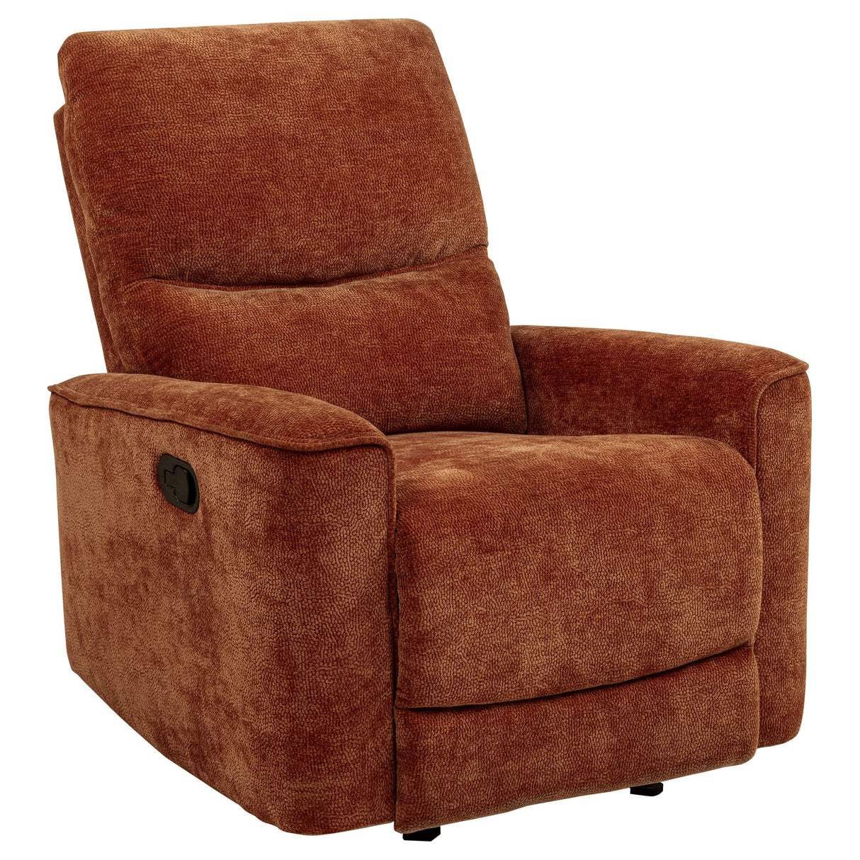 Navarro Chenille Upholstered Glider Recliner, Burnt Orange