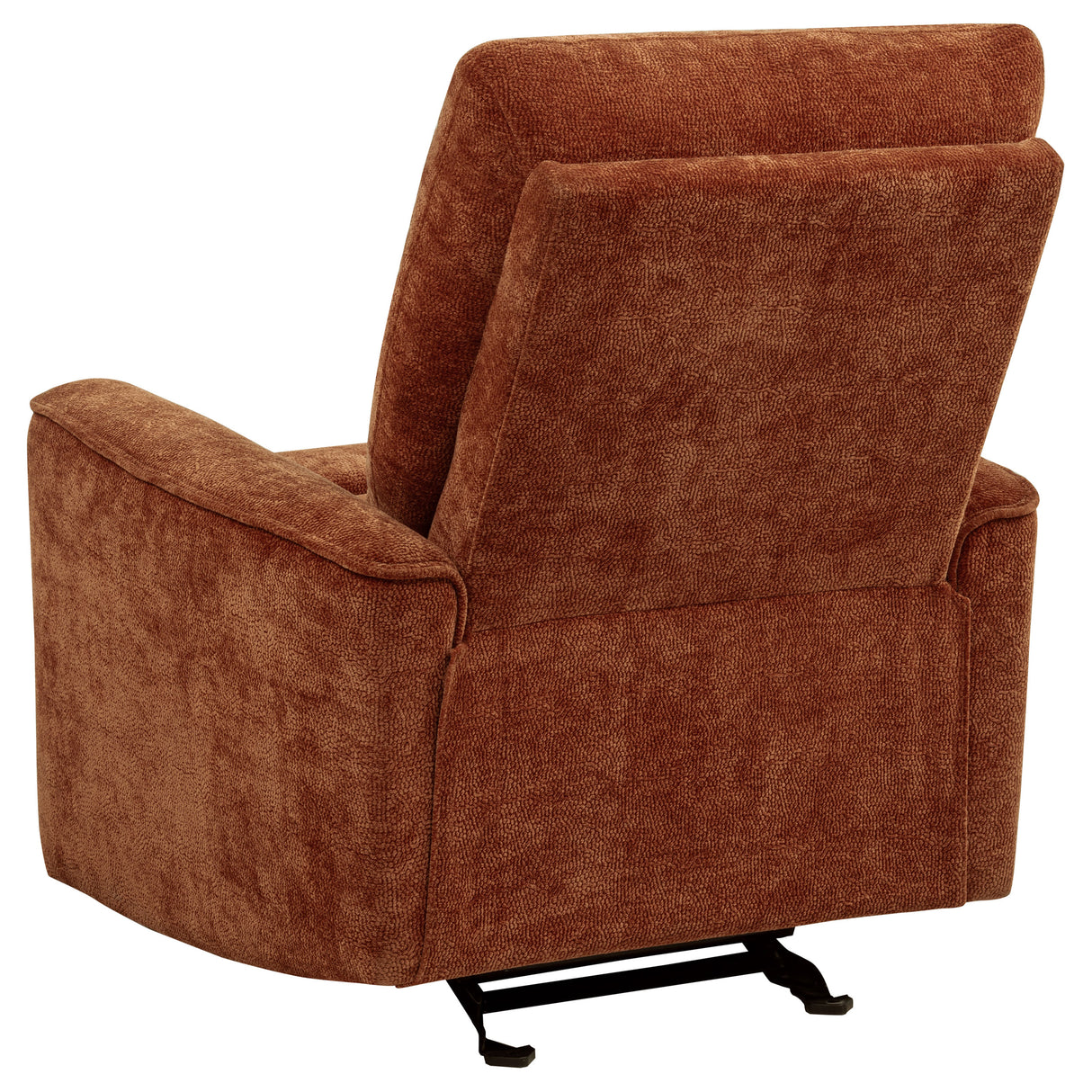Navarro Chenille Upholstered Glider Recliner, Burnt Orange