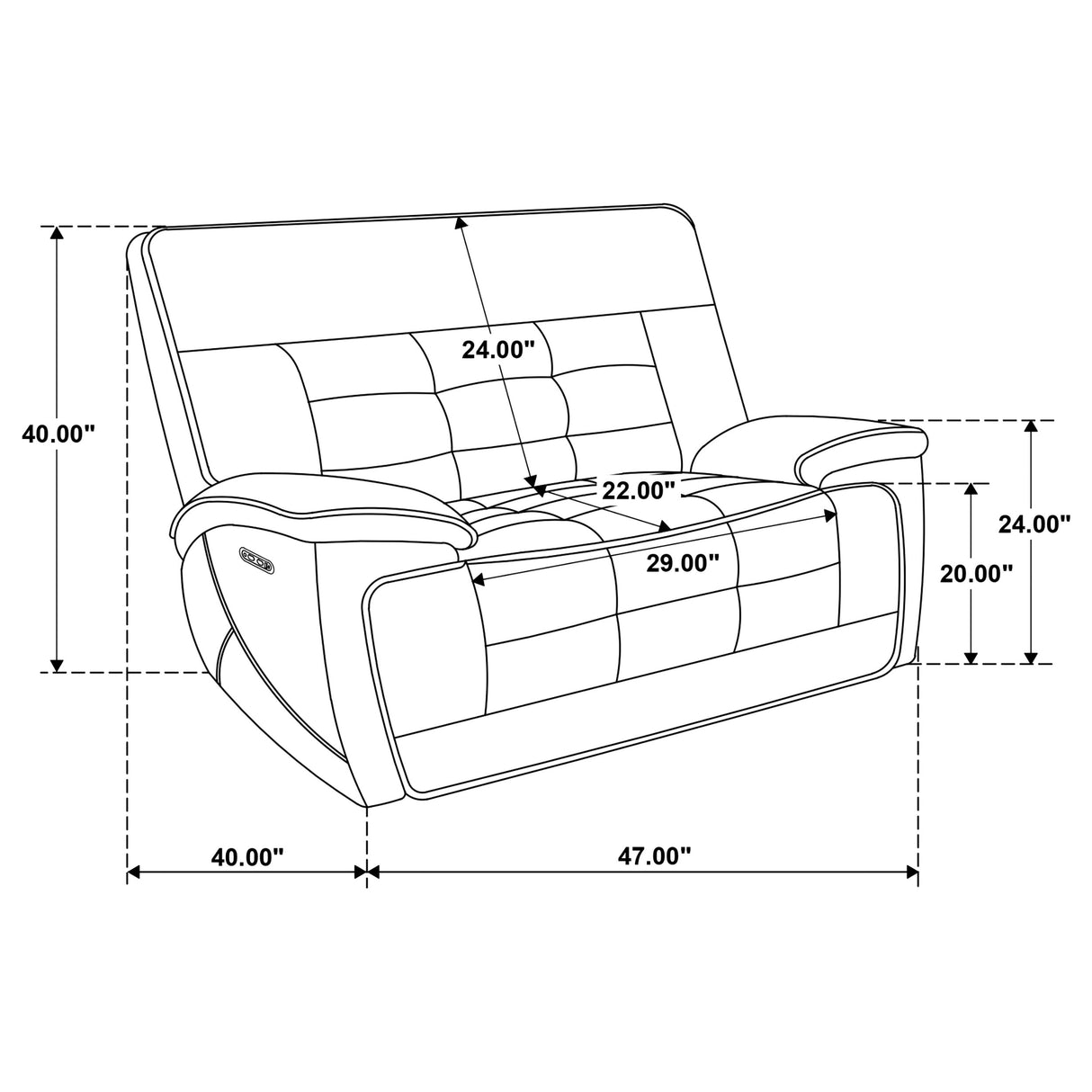 Hewitt Leather Upholstered Dual Power Recliner Chair
