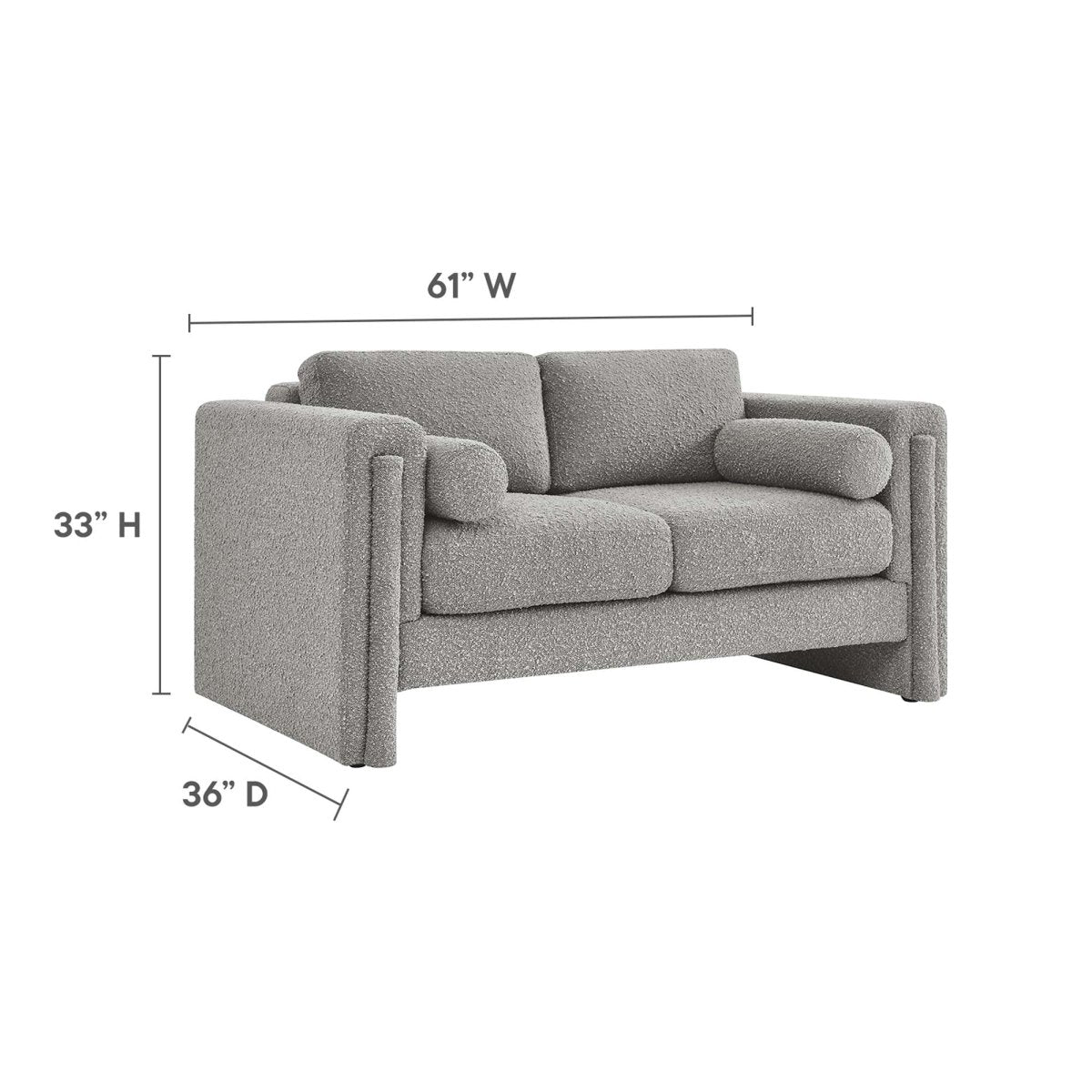61 - Inch Visible Boucle Fabric Upholstered Loveseat - Loveseats available at Alpine Outlets in Denver