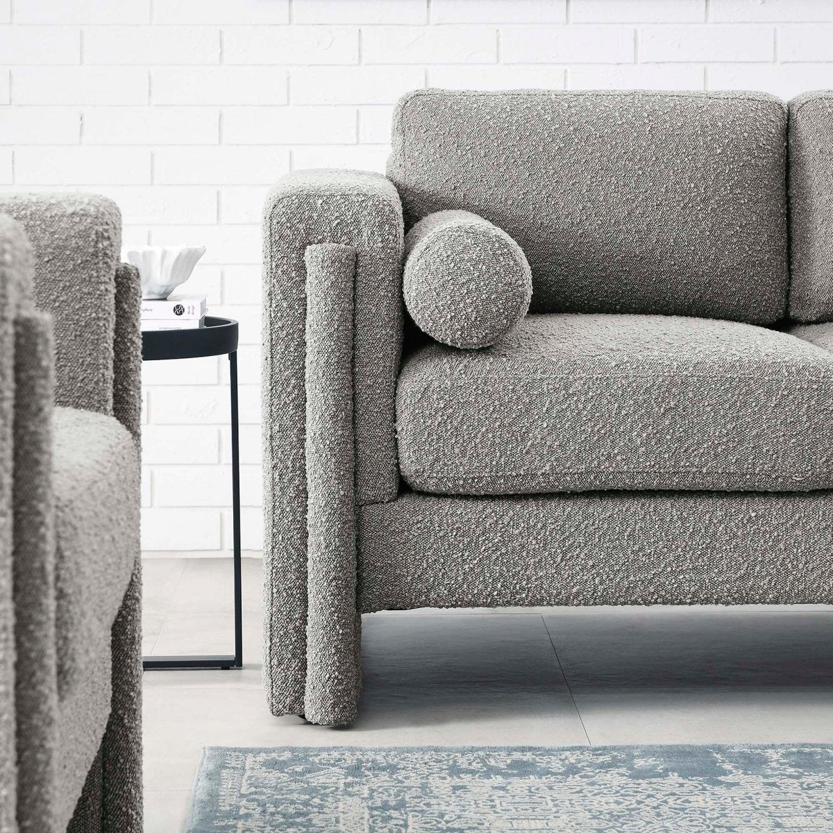 61 - Inch Visible Boucle Fabric Upholstered Loveseat - Loveseats available at Alpine Outlets in Denver