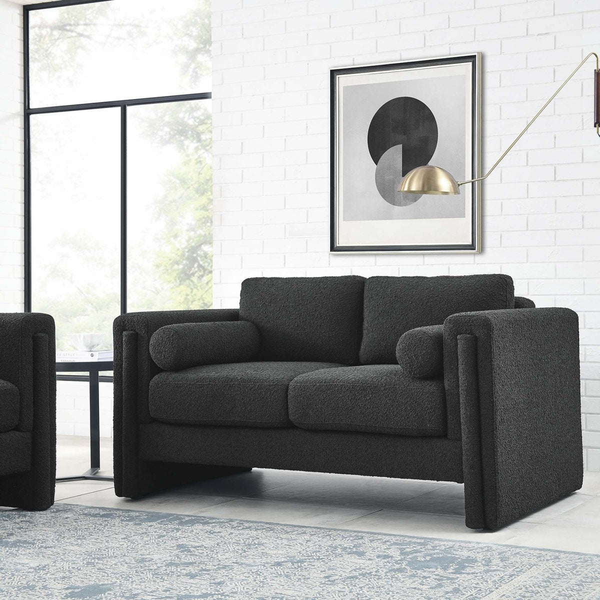 61 - Inch Visible Boucle Fabric Upholstered Loveseat - Loveseats available at Alpine Outlets in Denver