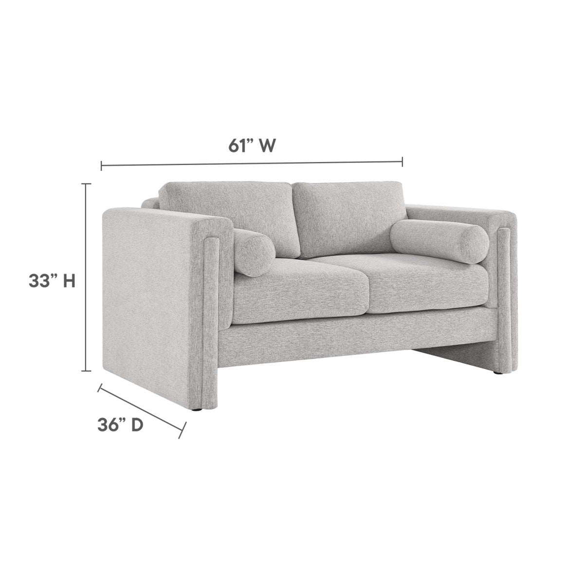 61 - Inch Visible Heathered Fabric Loveseat - Loveseats available at Alpine Outlets in Denver