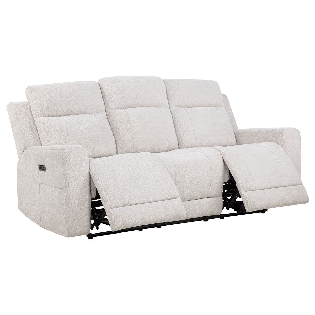 Kennett 2-Piece Chenille Power Reclining Sofa Set, Ivory