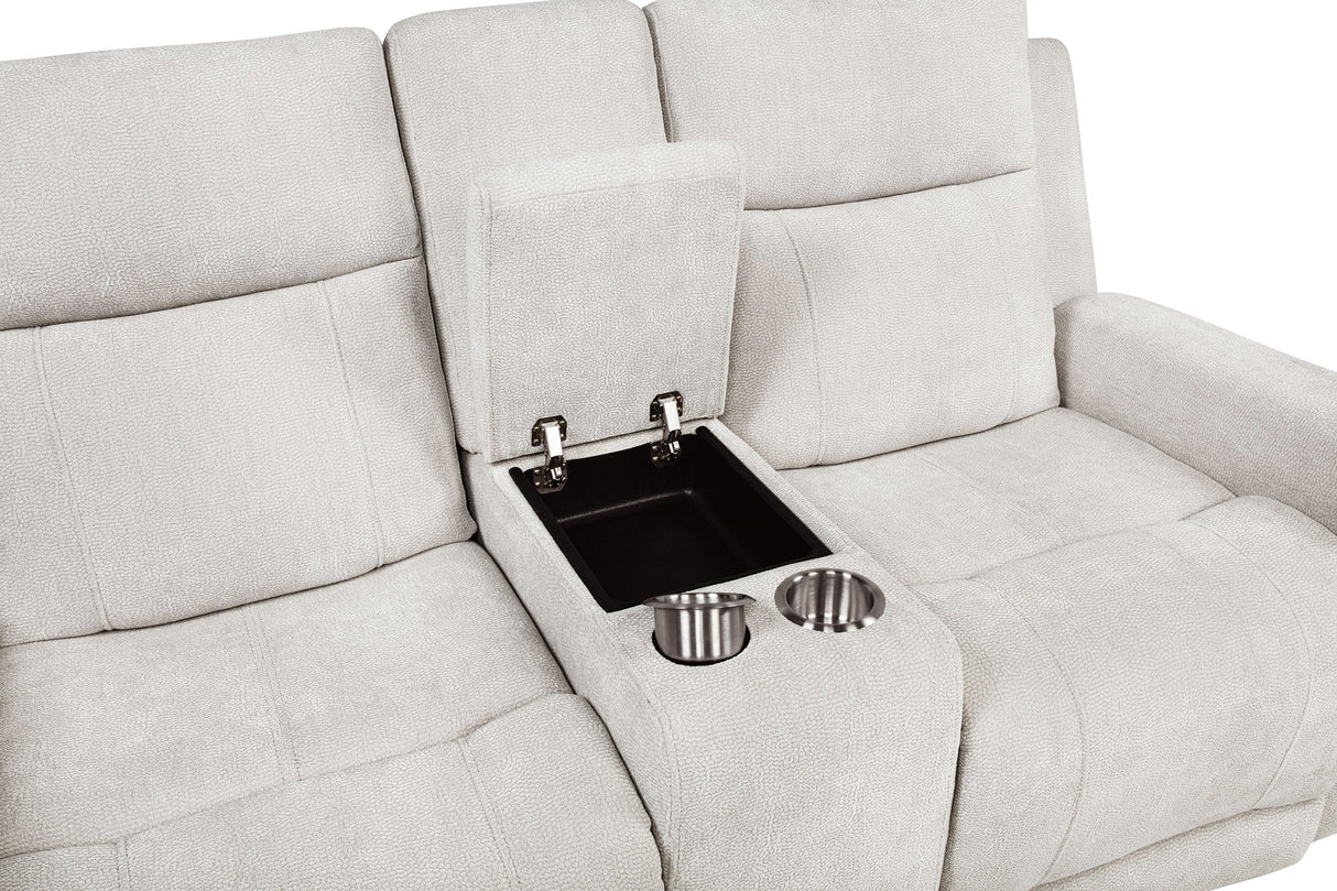 Kennett 2-Piece Chenille Power Reclining Sofa Set, Ivory