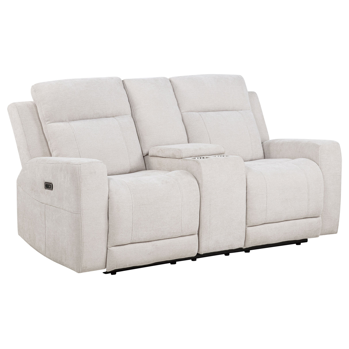 Kennett Chenille Power Reclining Loveseat in Ivory