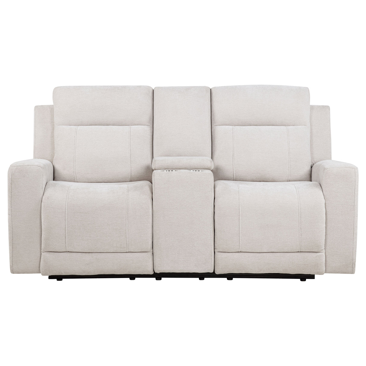 Kennett Chenille Power Reclining Loveseat in Ivory