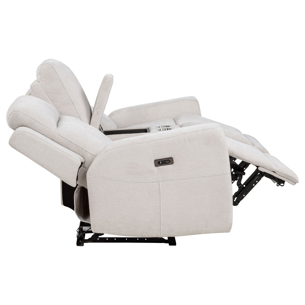 Kennett Chenille Power Reclining Loveseat in Ivory