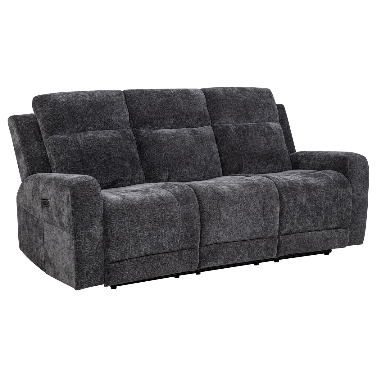 Kennett Chenille Power Reclining Sofa - Dark Grey