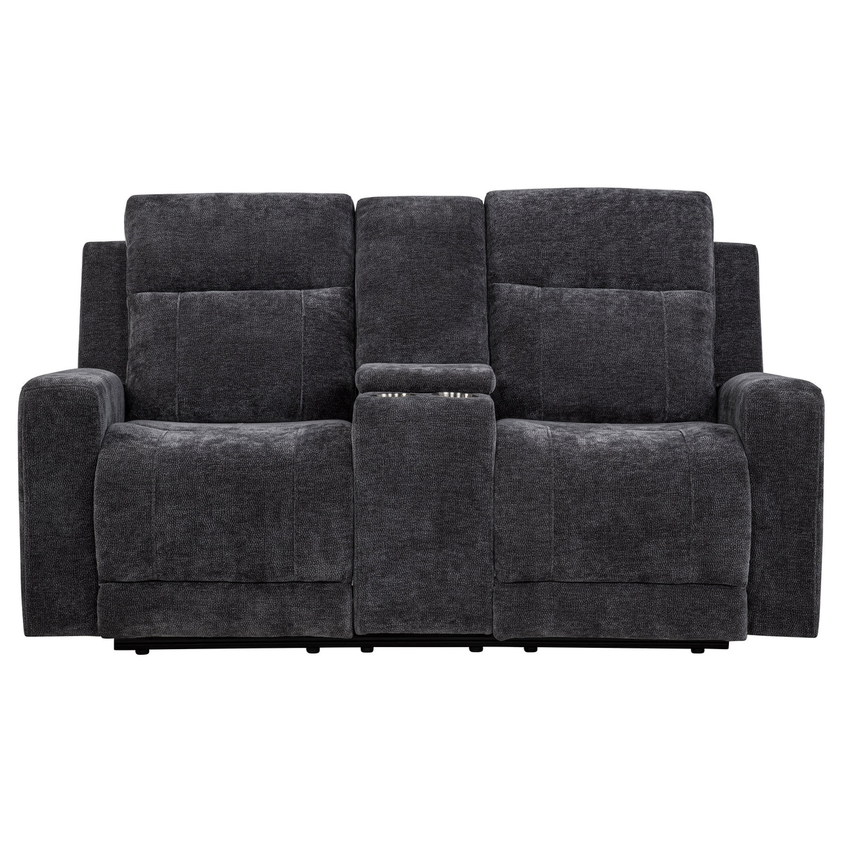 Kennett Chenille Power Reclining Loveseat in Dark Grey