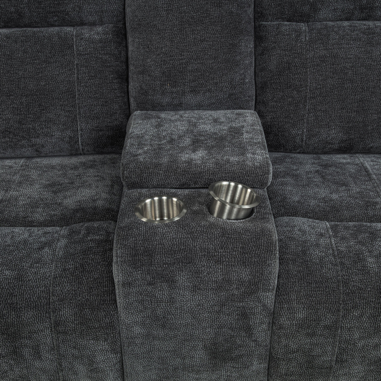 Kennett Chenille Power Reclining Loveseat in Dark Grey