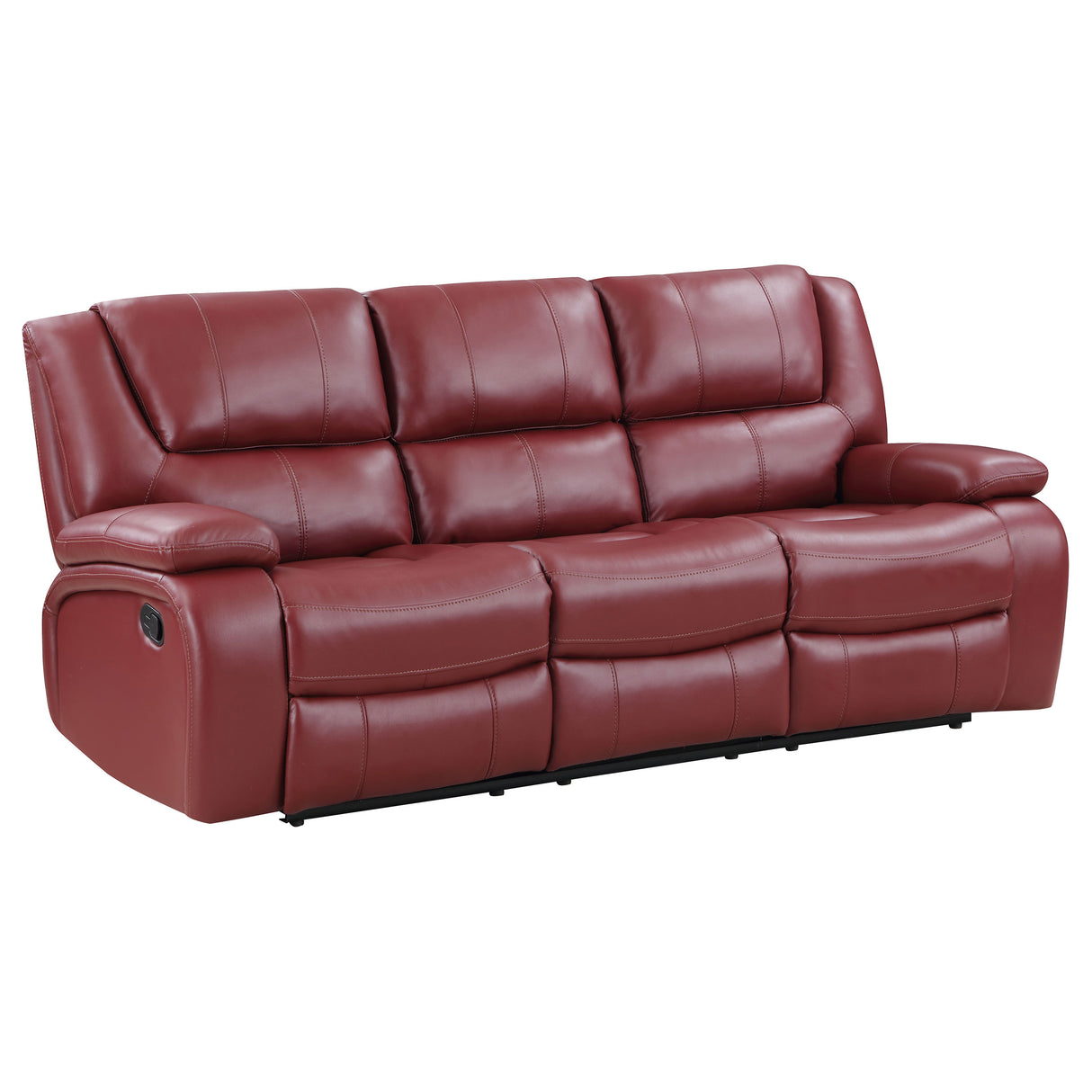 Camila Upholstered Motion Reclining Sofa in Red