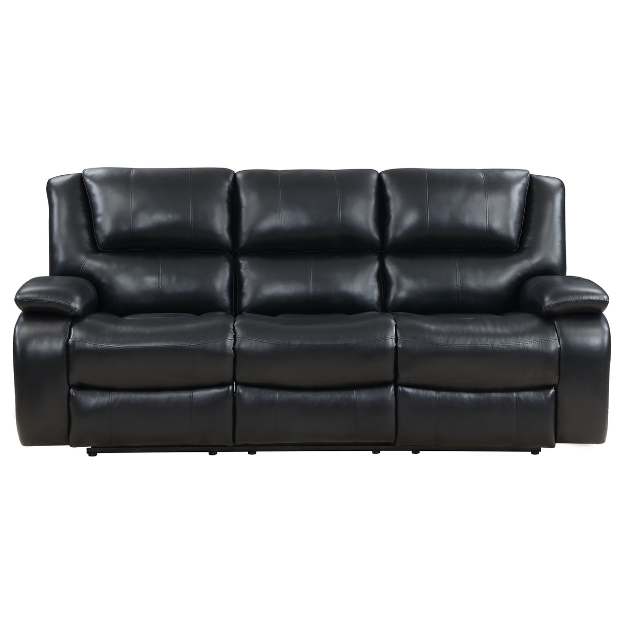 Camila 2-Piece Upholstered Reclining Sofa Set in Black