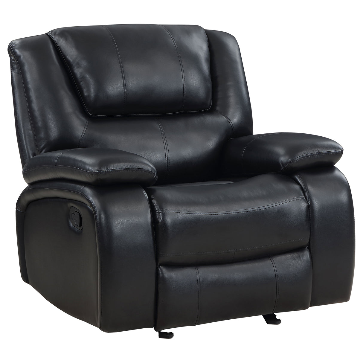 Camila Upholstered Glider Recliner Chair in Black