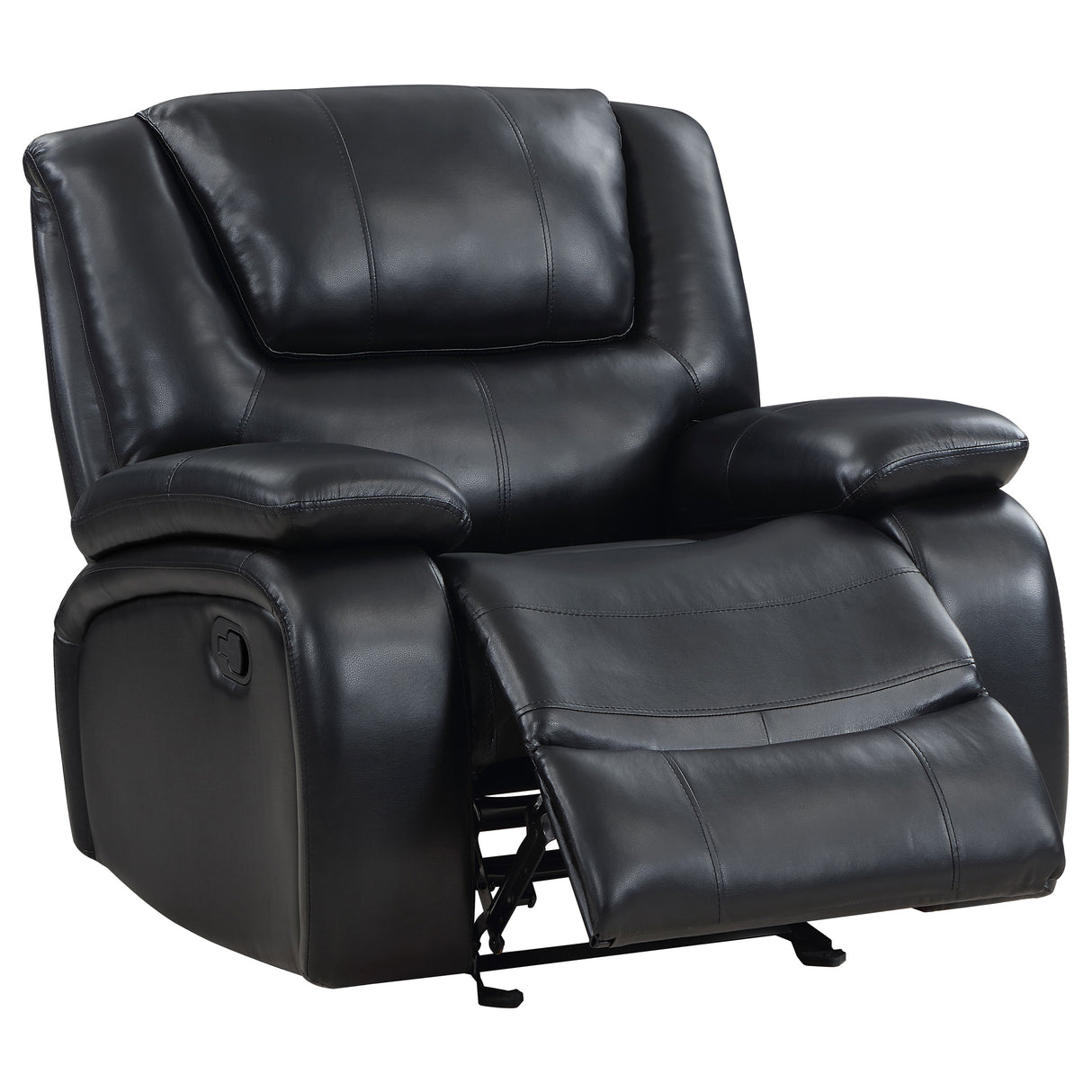 Camila Upholstered Glider Recliner Chair in Black