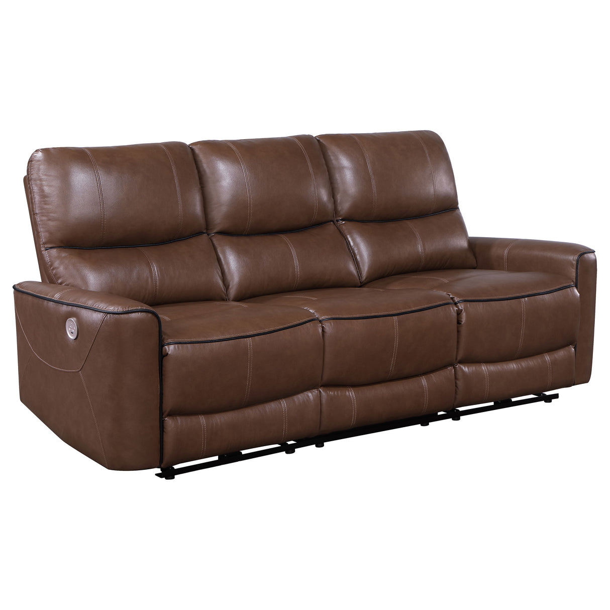 Greenfield 2-Piece Power Reclining Sofa Set Saddle Brown