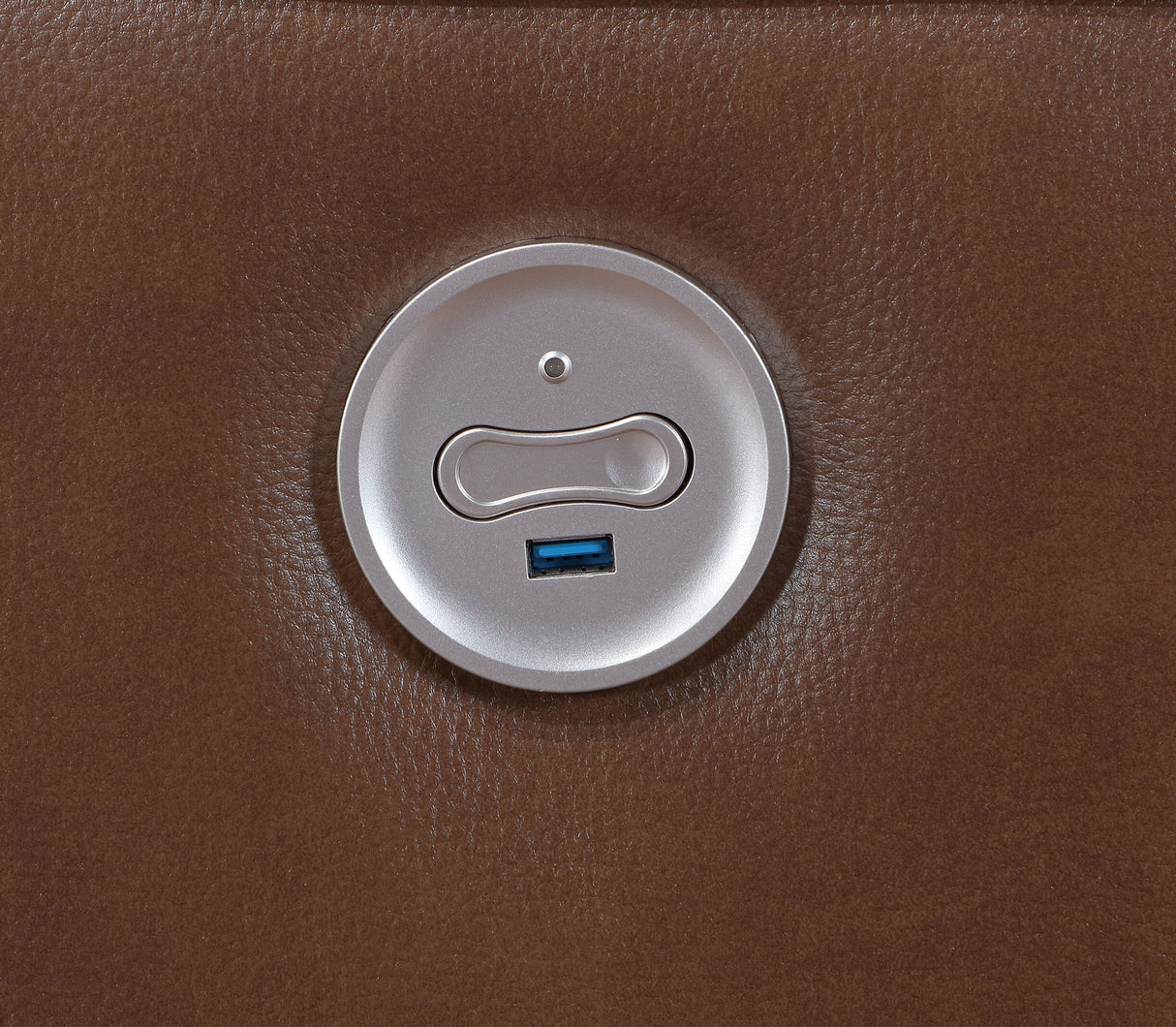 Greenfield Upholstered Power Recliner Chair in Saddle Brown