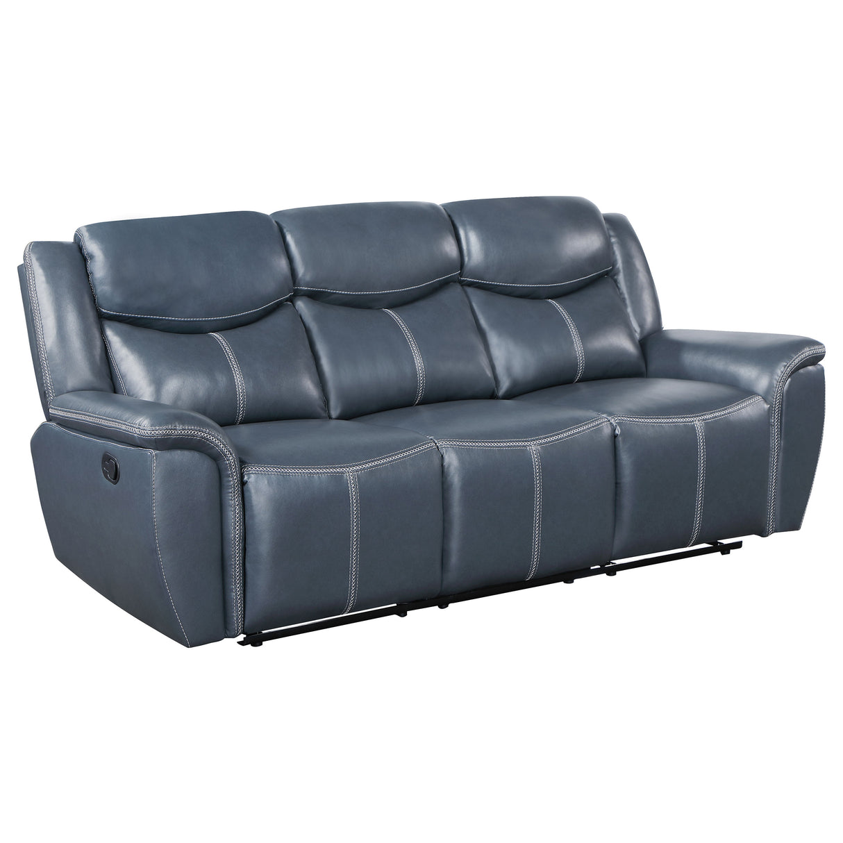 Sloane 2-Piece Blue Leatherette Reclining Sofa Set