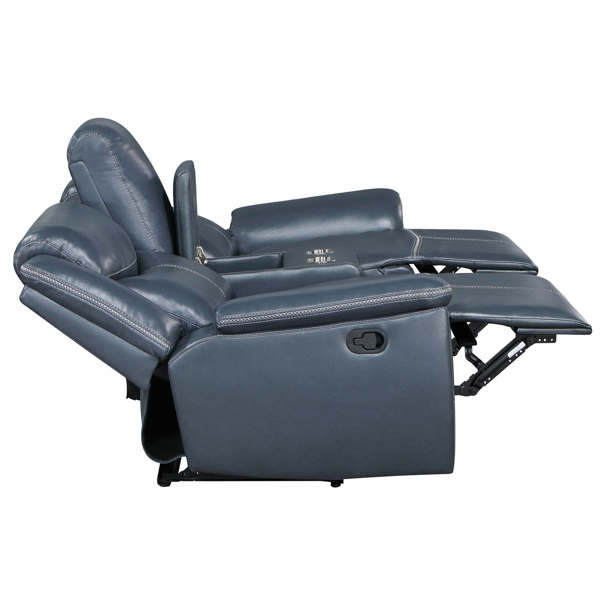 Sloane 2-Piece Blue Leatherette Reclining Sofa Set