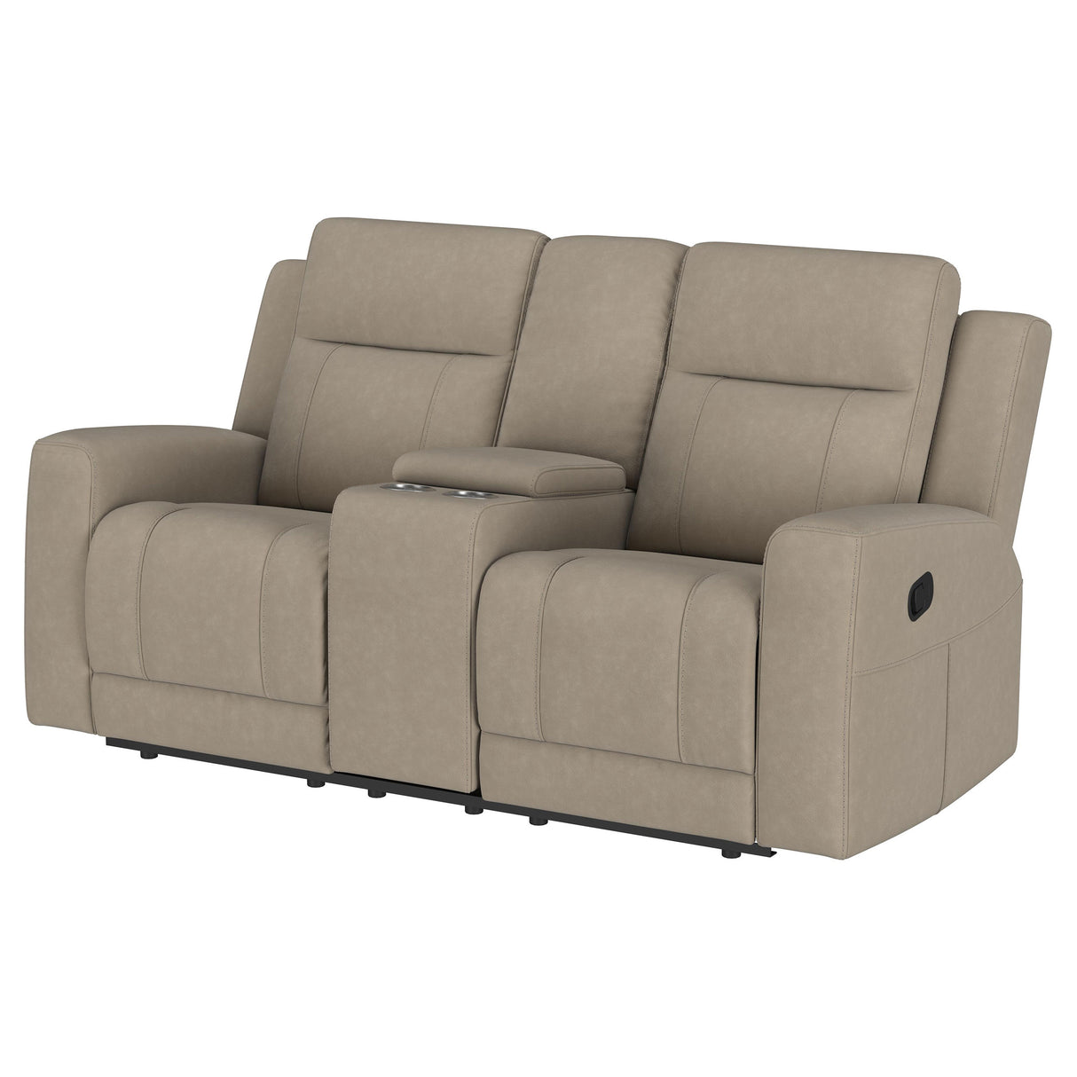 Brentwood Upholstered Motion Reclining Loveseat, Taupe