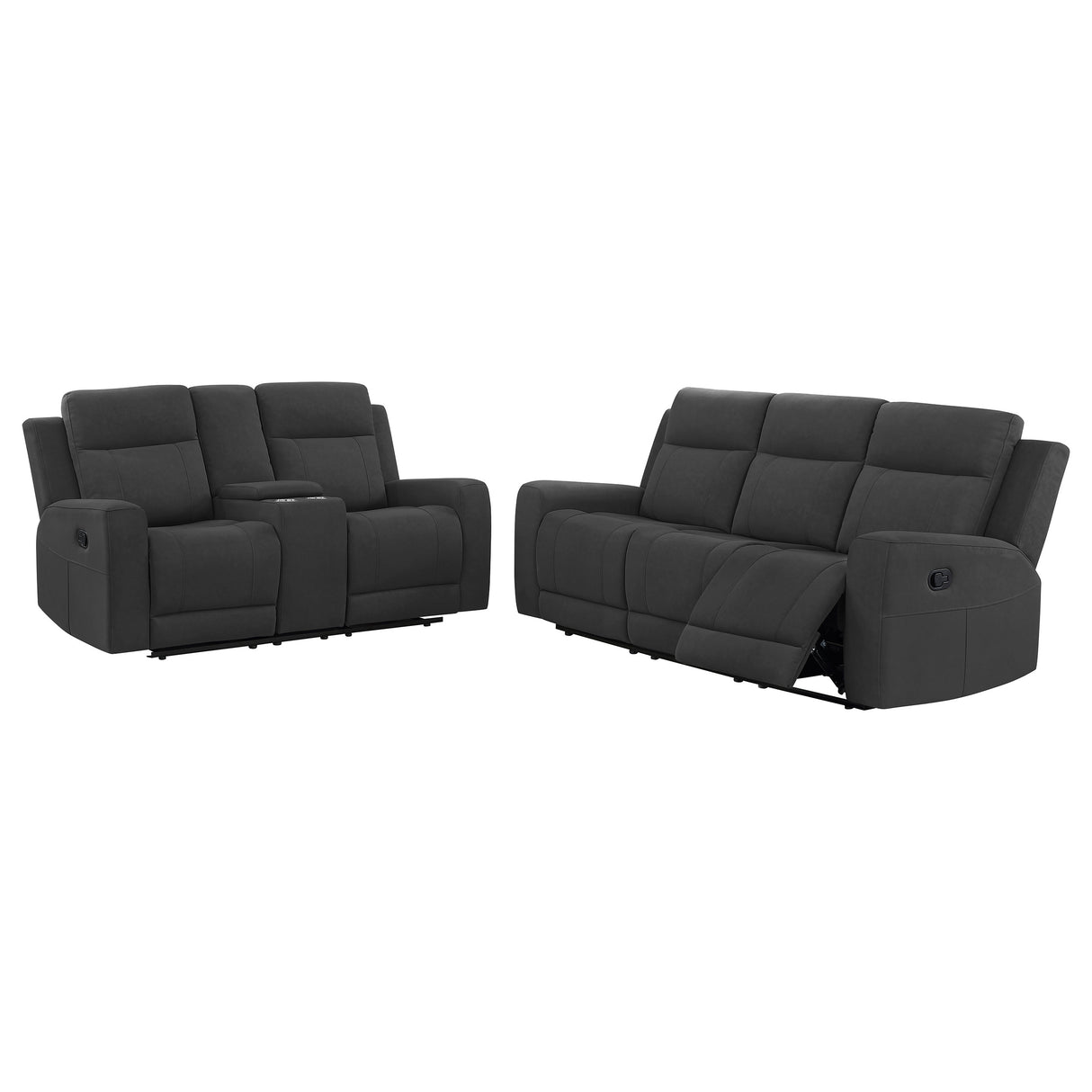 Brentwood 2-Piece Reclining Sofa Set Charcoal