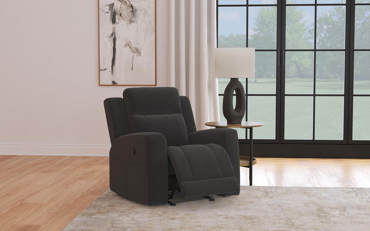 Brentwood Upholstered Rocker Recliner - Dark Charcoal