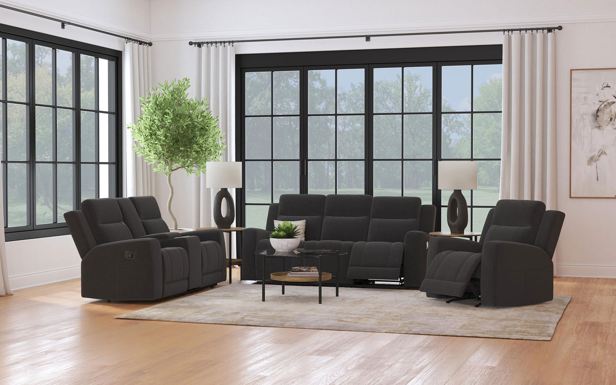 Brentwood Upholstered Rocker Recliner - Dark Charcoal