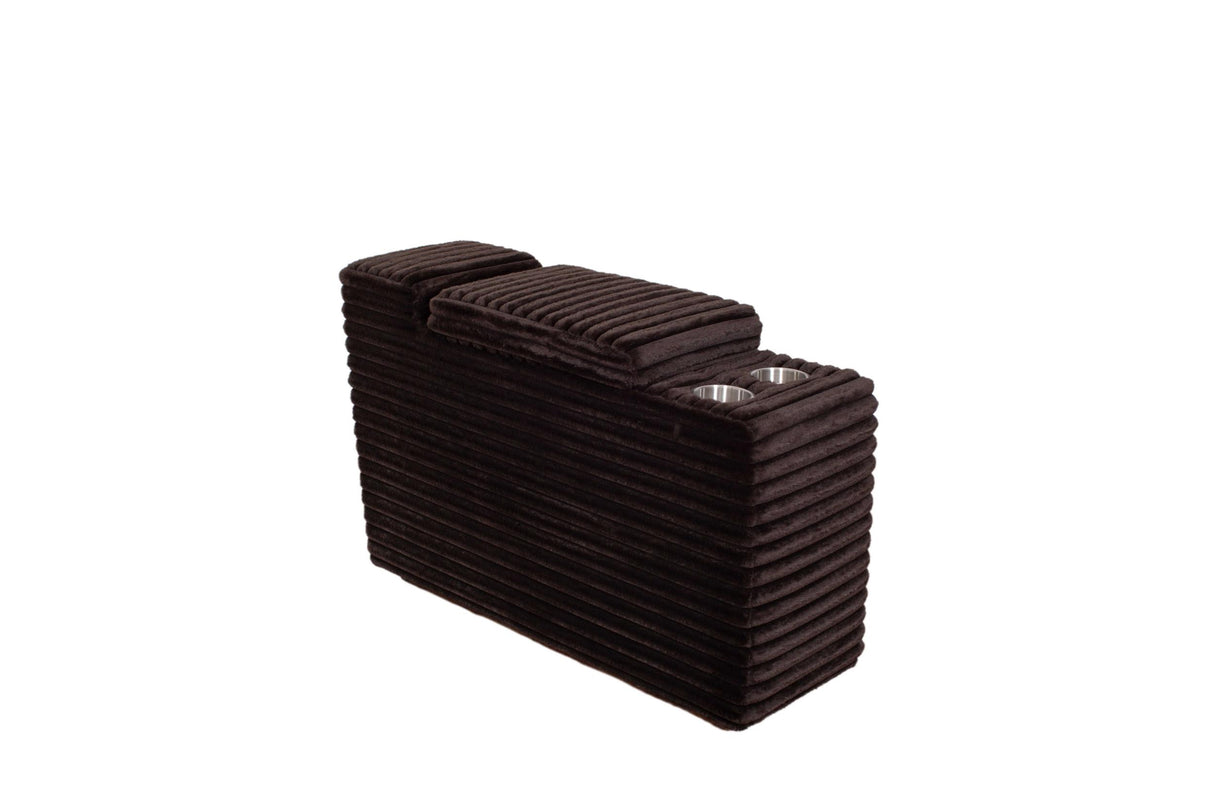 Collins Upholstered Modular Storage Console - Chocolate Brown