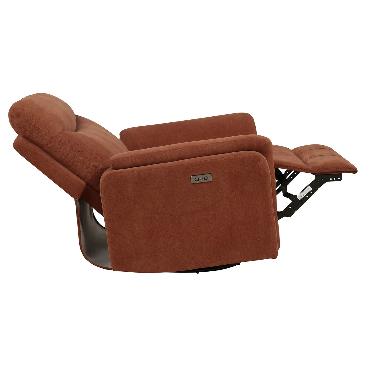Adler Upholstered Power Swivel Glider Recliner in Rust