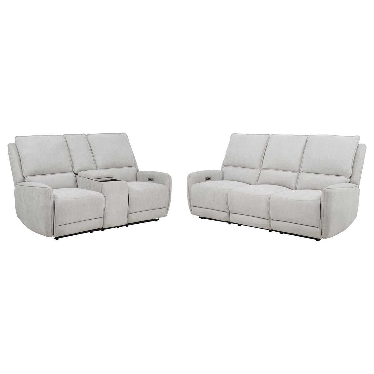 Sylmar 2-Piece Chenille Power Reclining Sofa Set Dove Grey