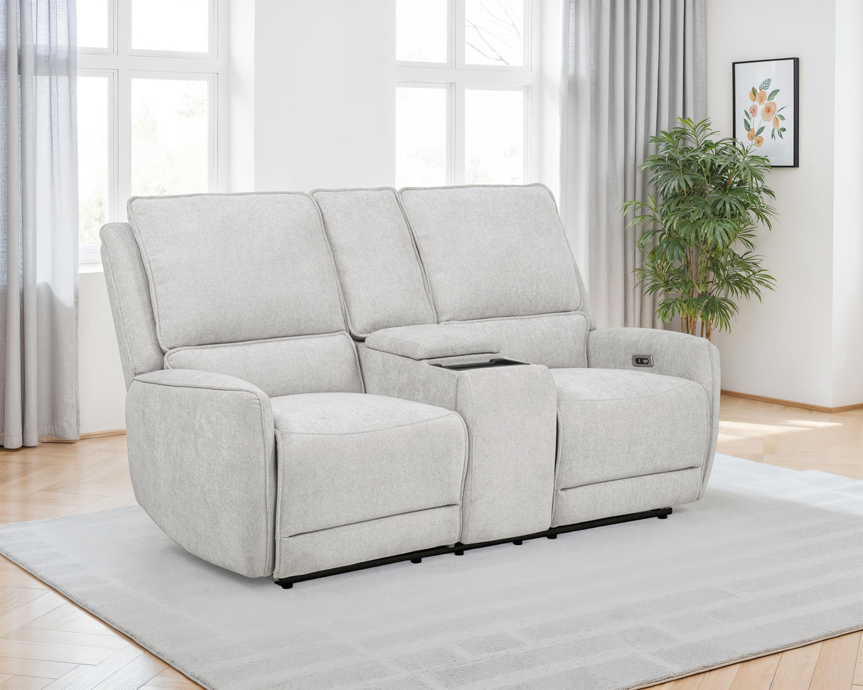 Sylmar Chenille Power Reclining Loveseat, Dove Grey