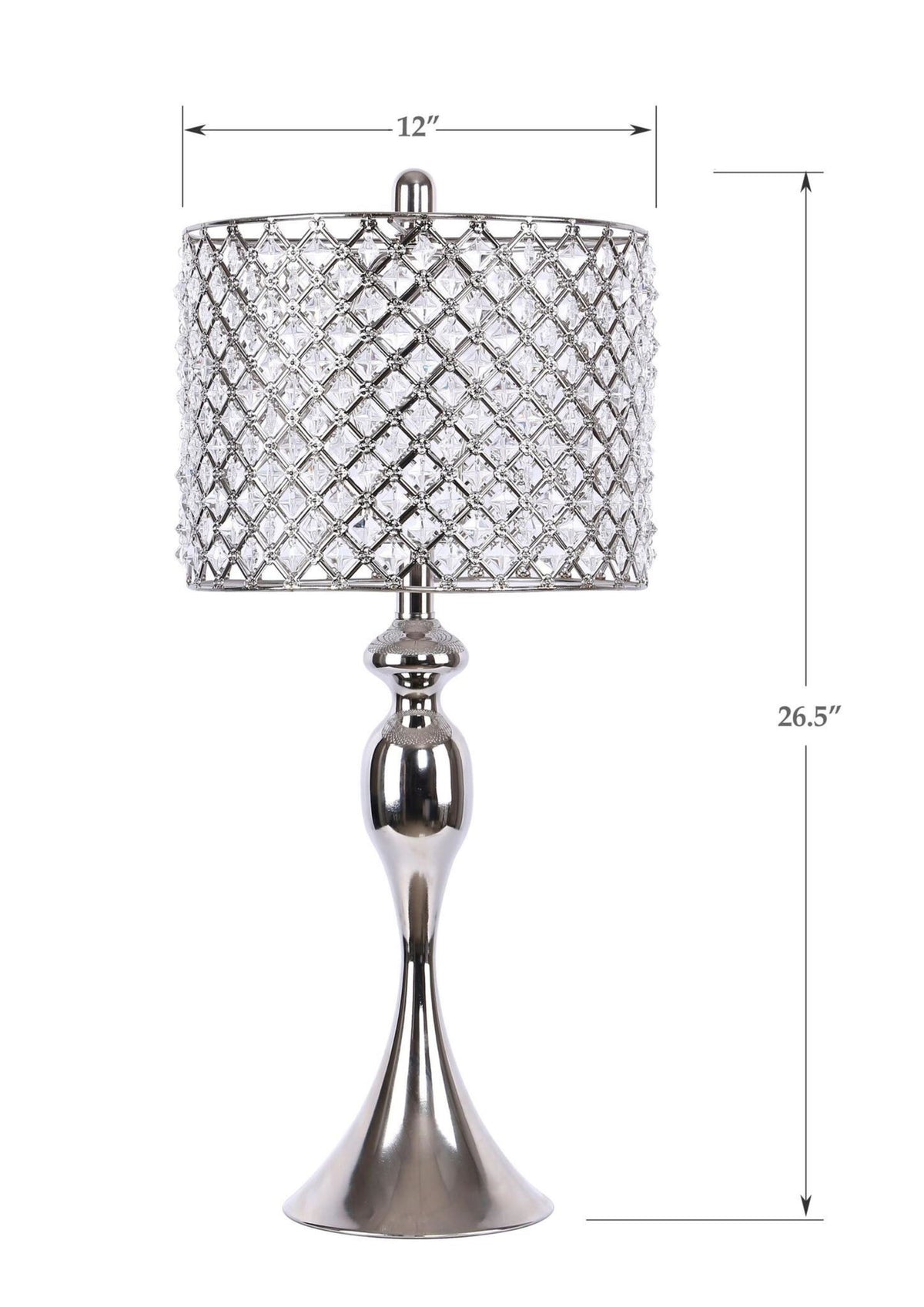 Ashland - Contemporary Table Lamp Round Clear Crystal Beads (Set of 2) - Nickel