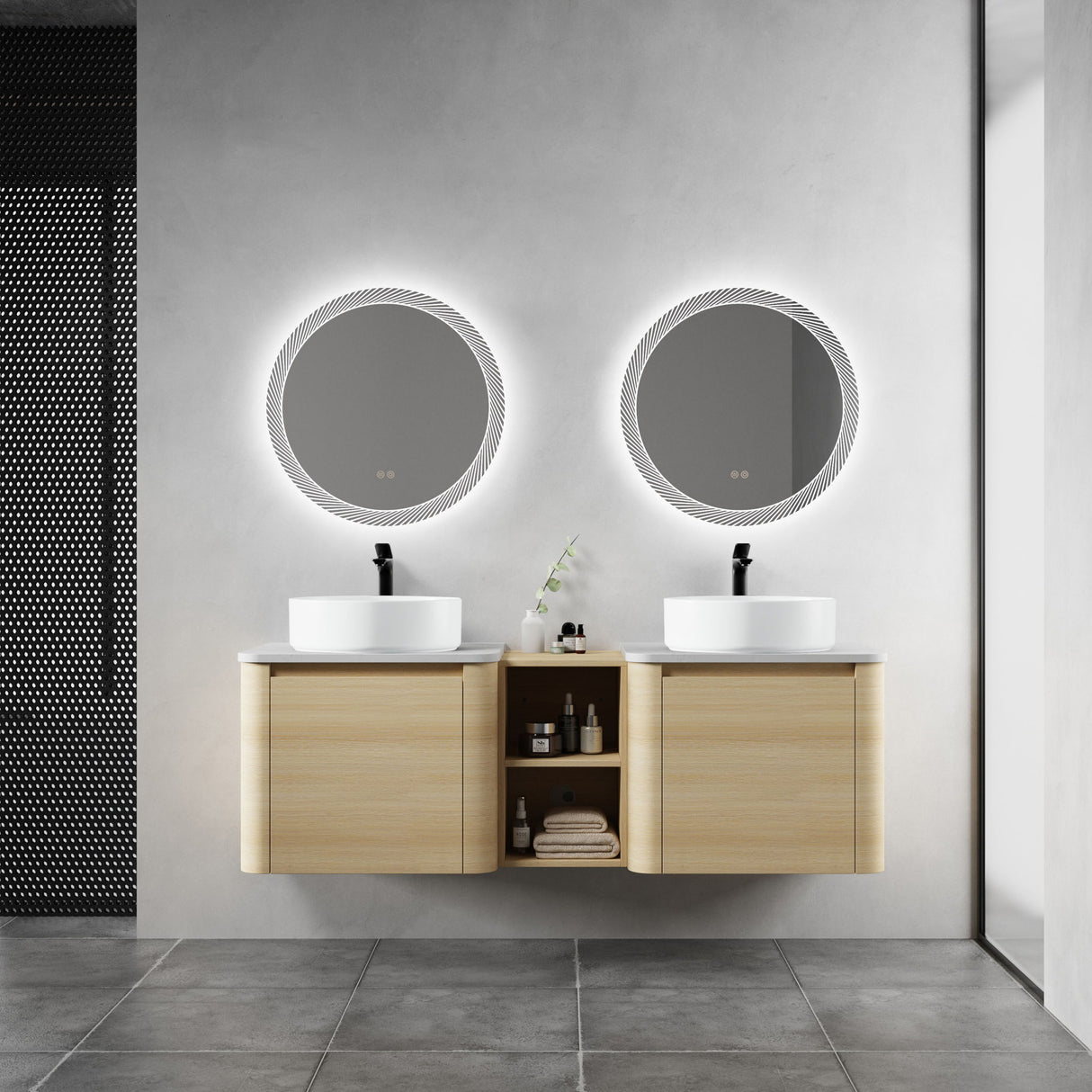 Mounted Bathroom Vanity With Art Sink, 1 Storage Shelf, Soft Close Door