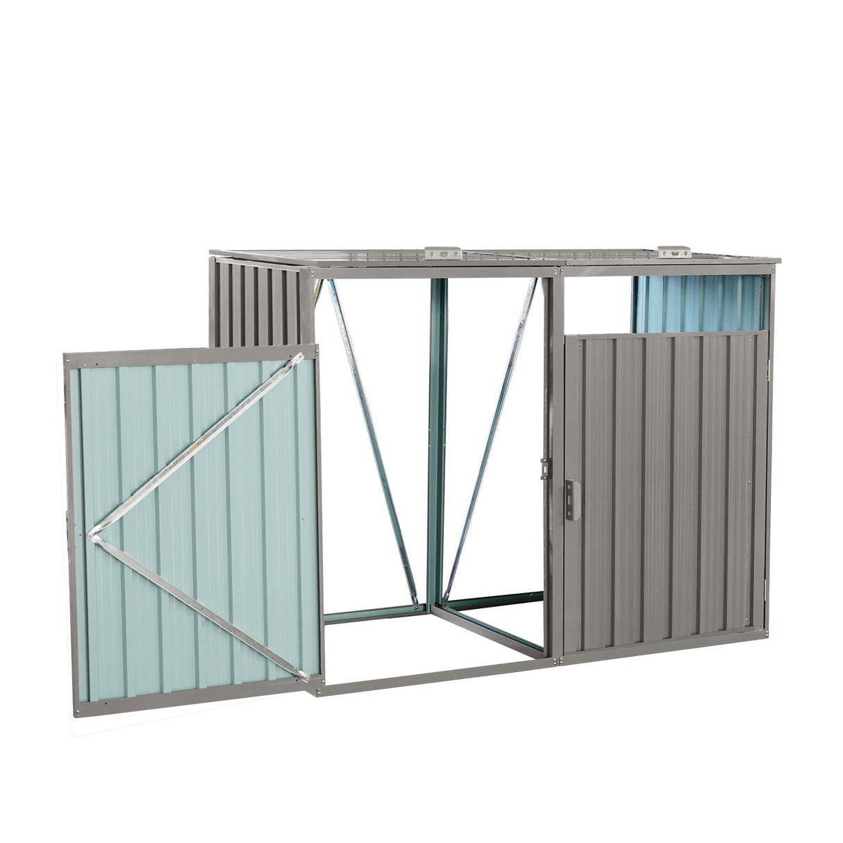 Garbage Bin Shed Outdoor Storage Building Weatherproof Galvanized Steel Housing