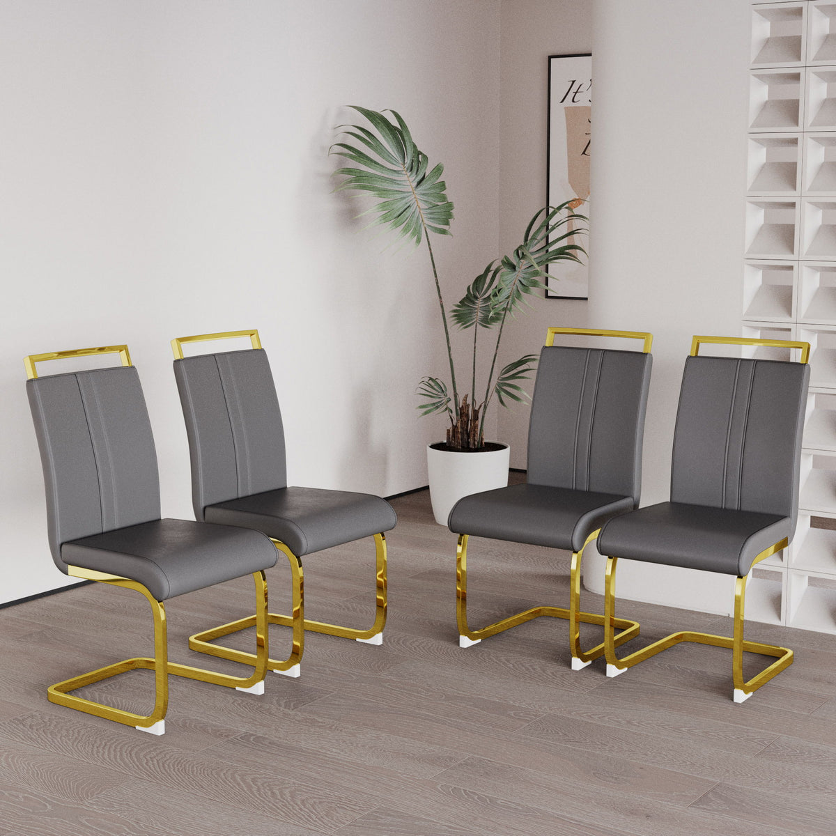 Side Dining Room Chair, Padded Seat High Back