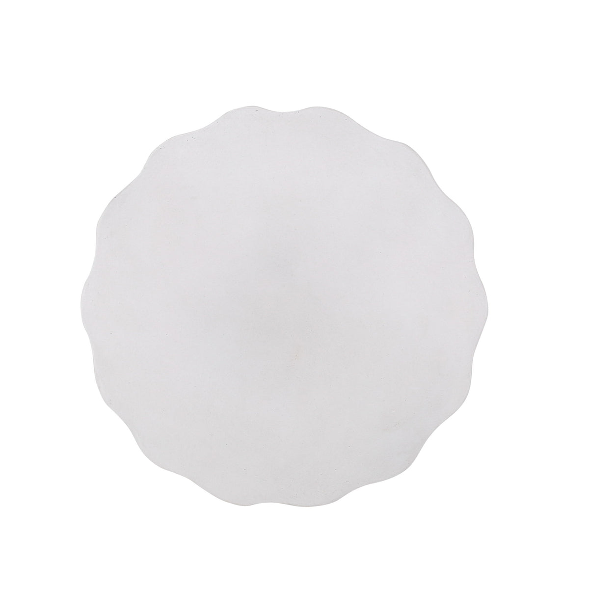 Outdoor End Table With Soft Wave Edge - Antique White