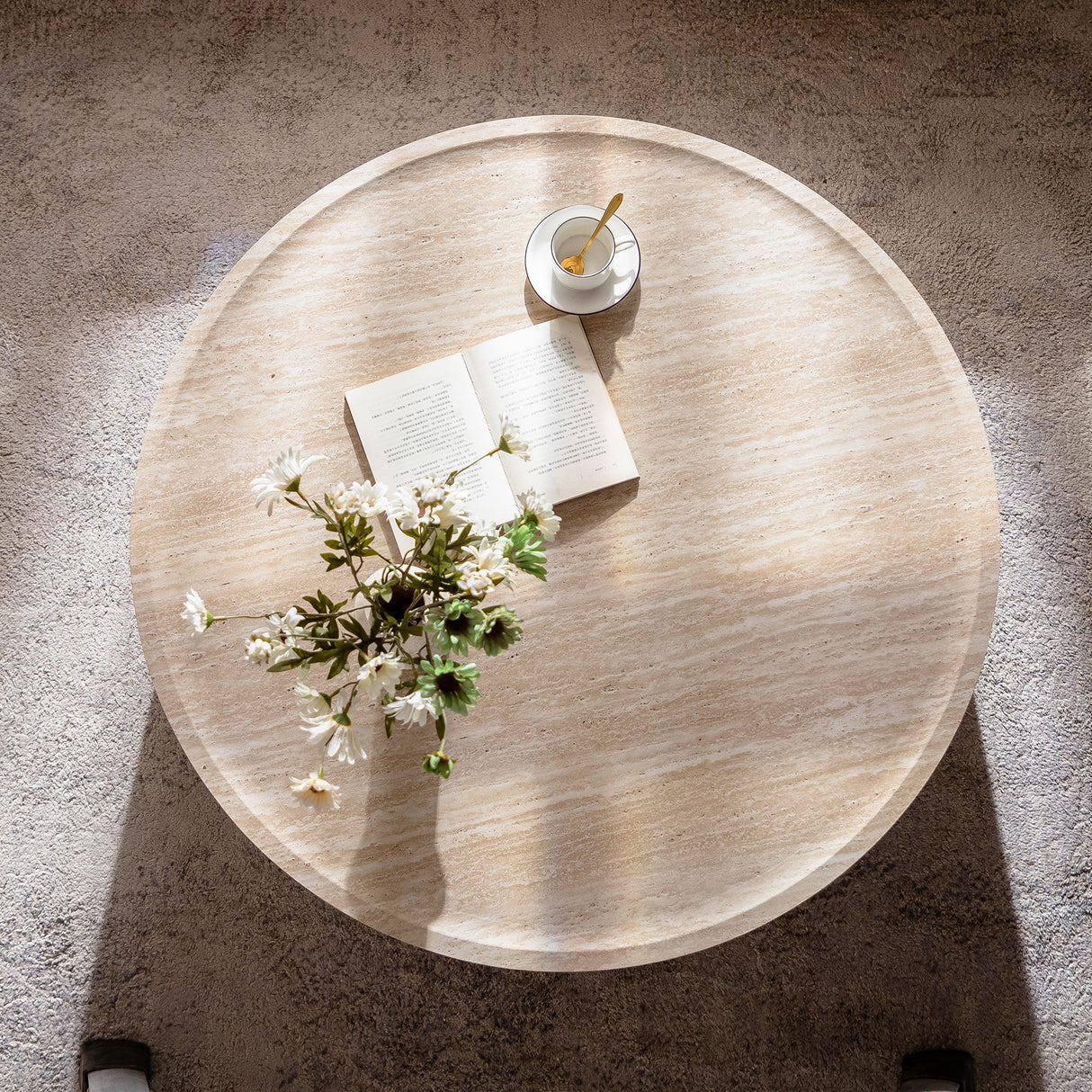 Modern Round Table With Mars Pattern For Living Room
